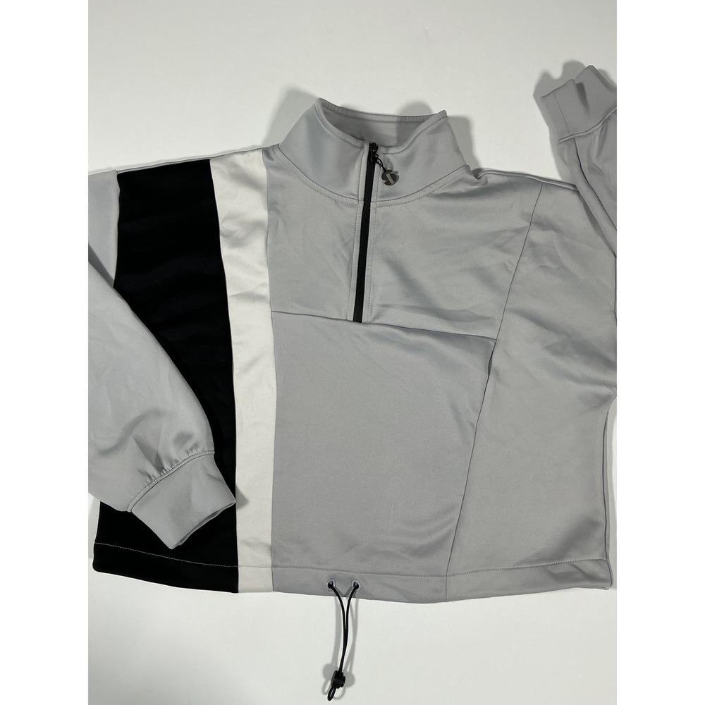 Sports Illustrated Gray Colorblock 1/4 Zip Cropped Sweatshirt Size M